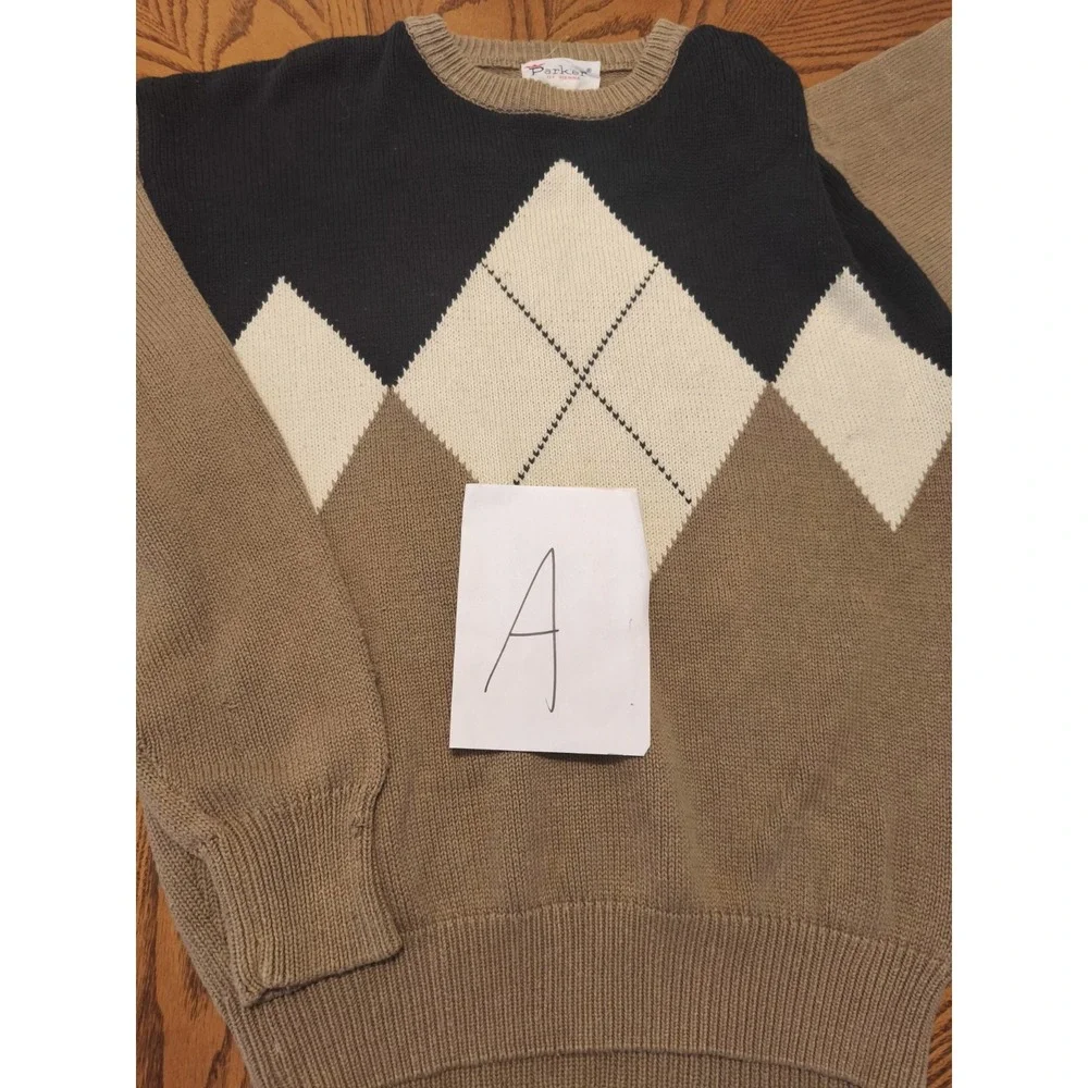 Vintage Men Sweater Size L Coastal Preppy Collegiate Y2K Cotton Parker Of Vienna